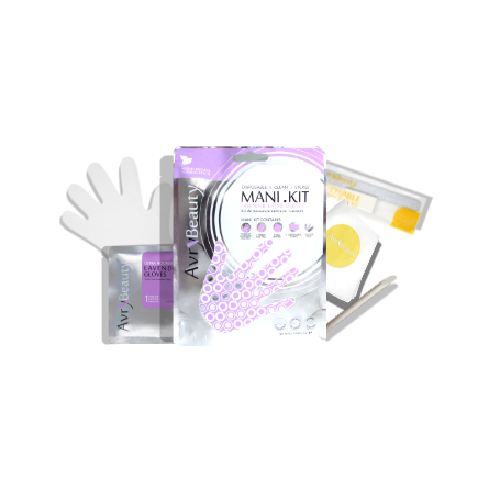 AvryBeauty All-In-One Disposable Mani Kit with Lavender Gloves