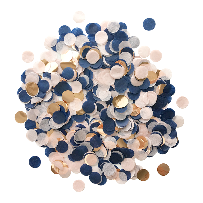 
            
                Load image into Gallery viewer, Paperboy Navy, Blush &amp;amp; Rose Gold Confetti
            
        