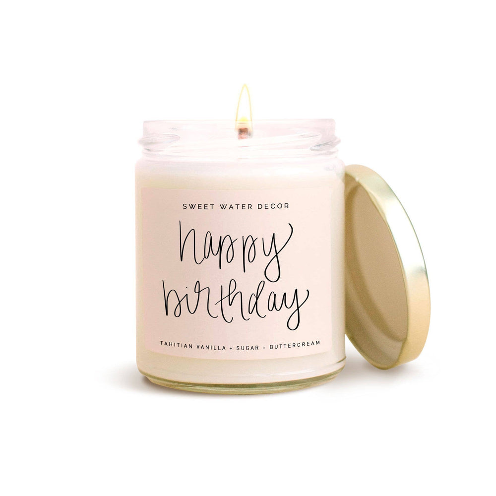 
            
                Load image into Gallery viewer, Sweet Water Decor Happy Birthday Soy Candle
            
        
