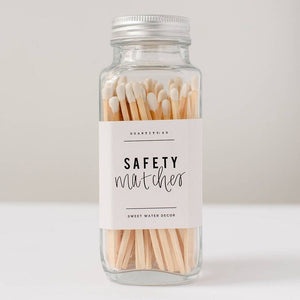 Sweet Water Decor White Safety Matches - Glass Jar