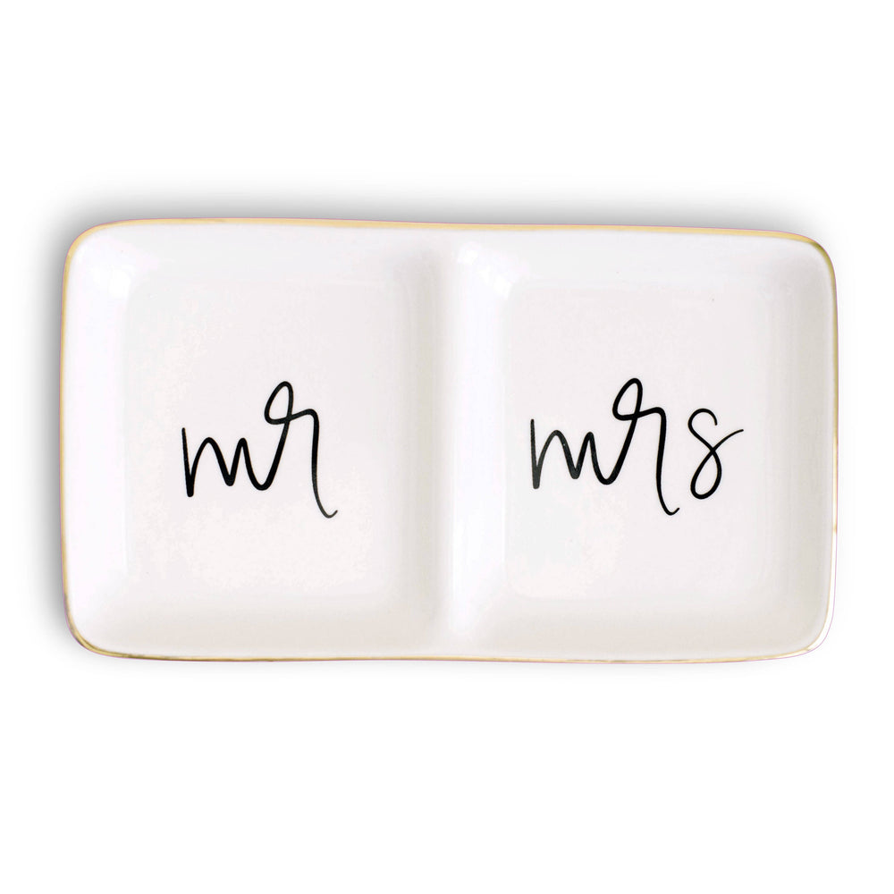Sweet Water Decor Mr and Mrs Jewelry Dish