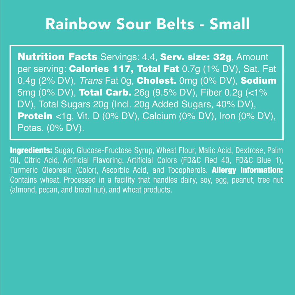 
            
                Load image into Gallery viewer, Candy Club Rainbow Sour Belts
            
        